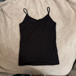 Buckle Black Shapewear Tank Top with Spaghetti Straps